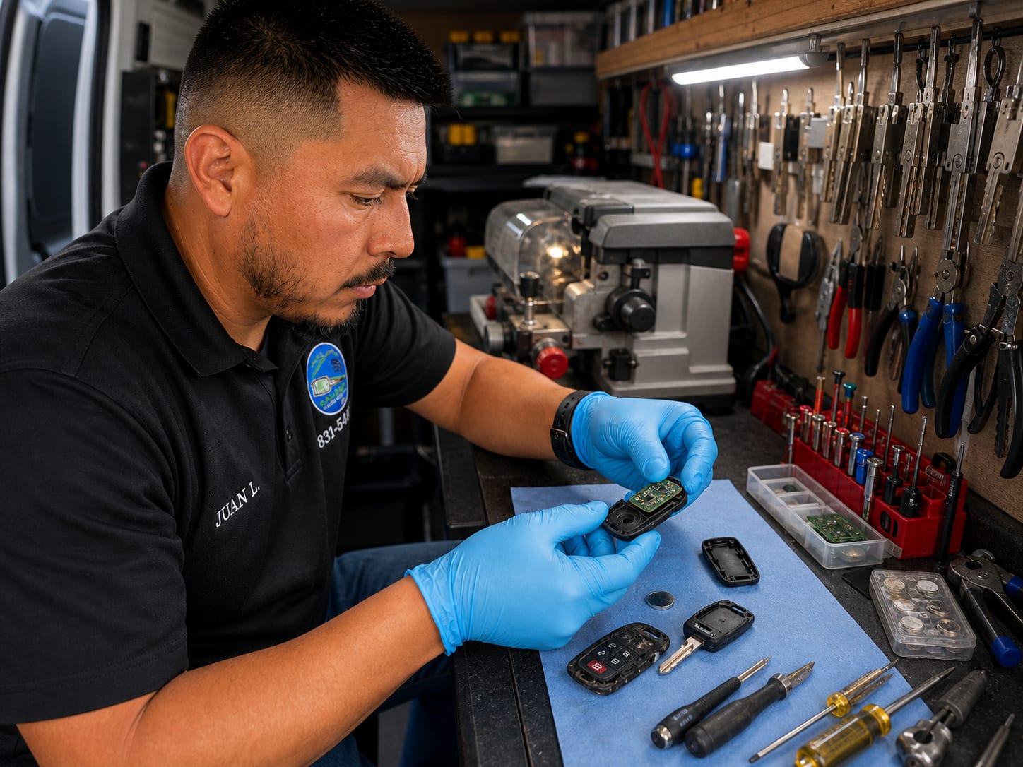 New key fob being tested after programming