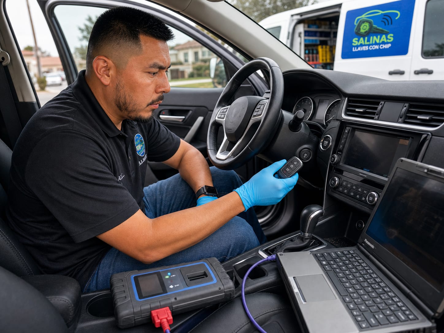 Smart key programming setup — multiple smart keys ready for pairing